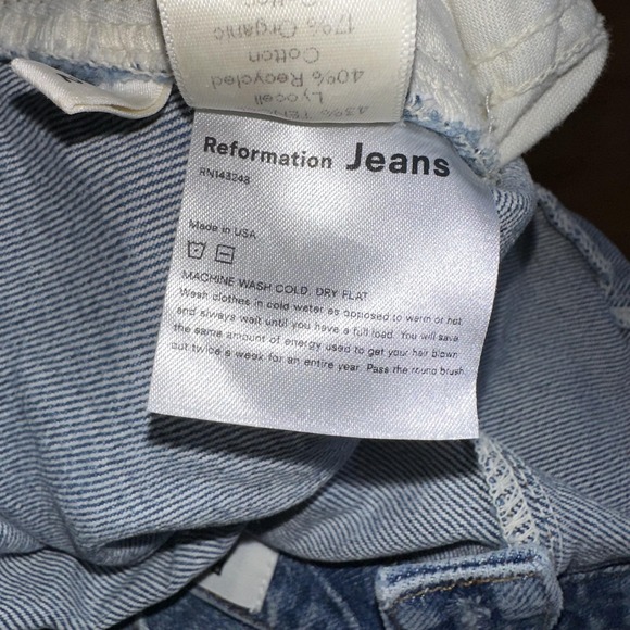 Reformation Jeans Dress 2 Blue‎ Denim Mini Gabriella Button Front Made USA - Picture 11 of 11
